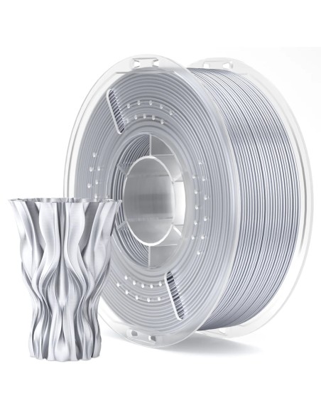 PLA филамент Elegoo PLA Silk, 1.75 mm, 1.0 kg, Silk Silver Grey