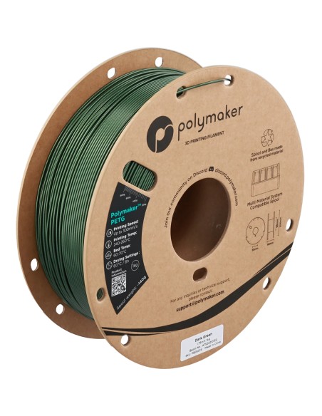 PETG филамент Polymaker PETG, 1.75 mm, 1.0 kg, Dark Green